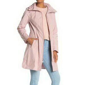 Cole Haan Canyon Rose Pink Hooded Packable Rain Coat